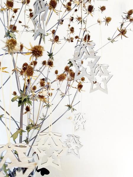 Holzanhänger Stern mit Schleife